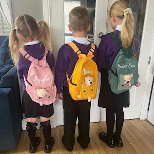 Personalised teddy backpack,toddler nursery rucksack,packpack with bear,back to school bag,school bag,nursery bag,childrens treat bag image 9