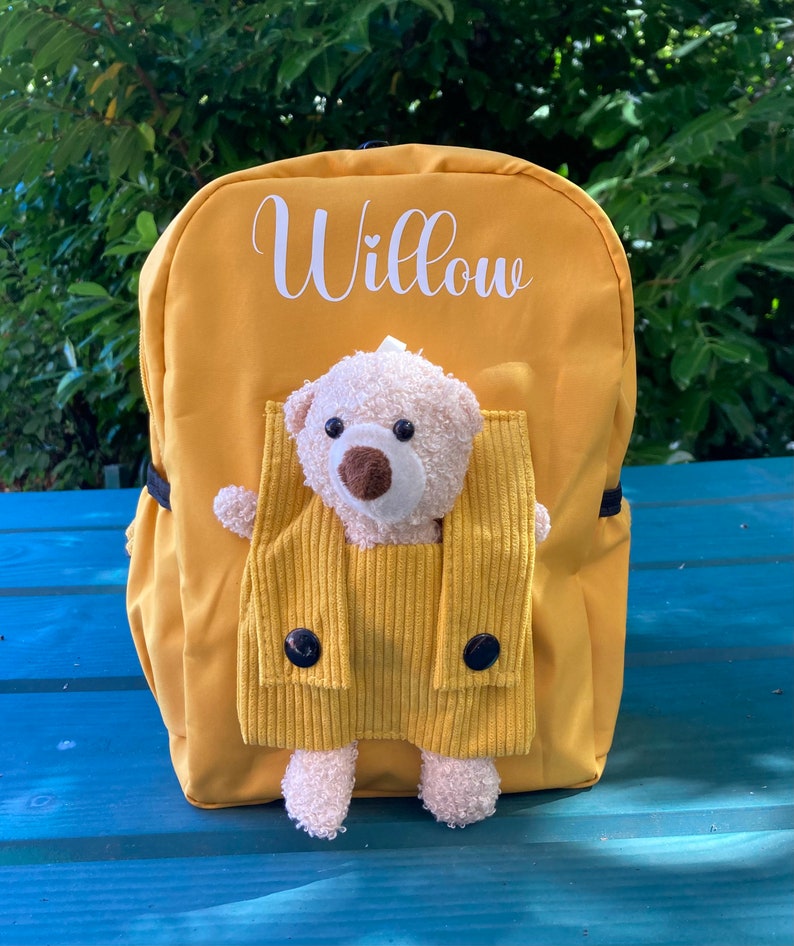 Personalised teddy backpack,toddler nursery rucksack,packpack with bear,back to school bag,school bag,nursery bag,childrens treat bag image 6