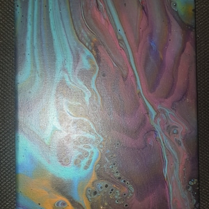 Blue River, acrylic pour