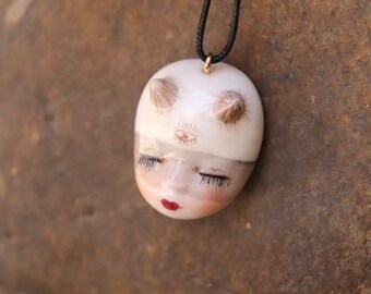 Original design new Three-eyes doll ceramic hand-painted features pendant creative gifts