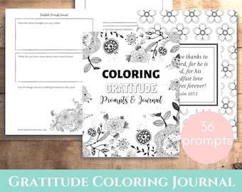 Gratitude Coloring Pages Gratitude Journal Printable Gratitude Journal Prompts 23 Printable Pages Digital Download Gratitude Bible Verses