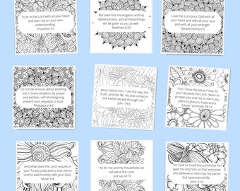 Scripture Coloring Cards, Scripture Memory Verses, Mini Scripture Cards, Bible Verse Cards, Scripture Coloring, Bible Memory Verse Cards