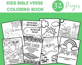 Kids Bible Verse Coloring Pages, Kids Bible Verse Coloring Book, Bible Verse Coloring Pages, Children's Bible Verse Coloring 32 Printables