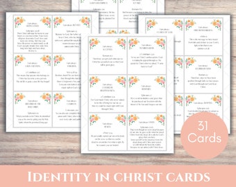 Identity in Christ | Who I Am In Christ Cards | Child of God | Scripture Cards For Kids | Scripture Cards For Adults | Printable | Download