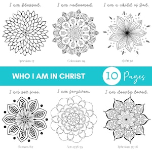 Who I Am In Christ | Identity In Christ | Child Of God | Bible Verse Coloring Pages | Bible Coloring Book | Christian Art Coloring Book