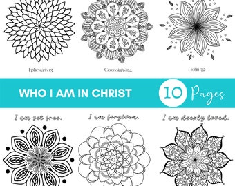 Who I Am In Christ | Identity In Christ | Child Of God | Bible Verse Coloring Pages | Bible Coloring Book | Christian Art Coloring Book