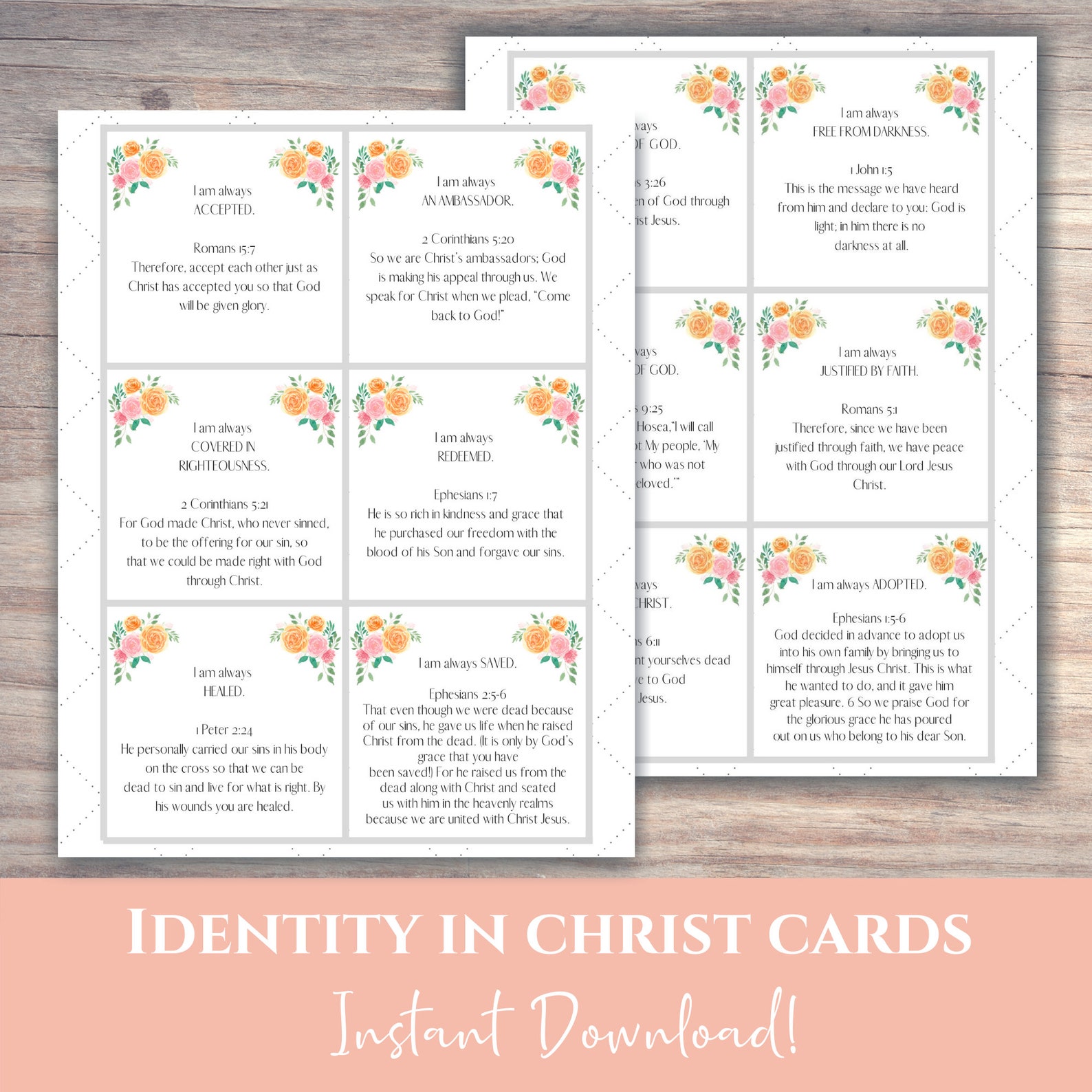 Identity in Christ Who I Am in Christ Cards Child of God Etsy