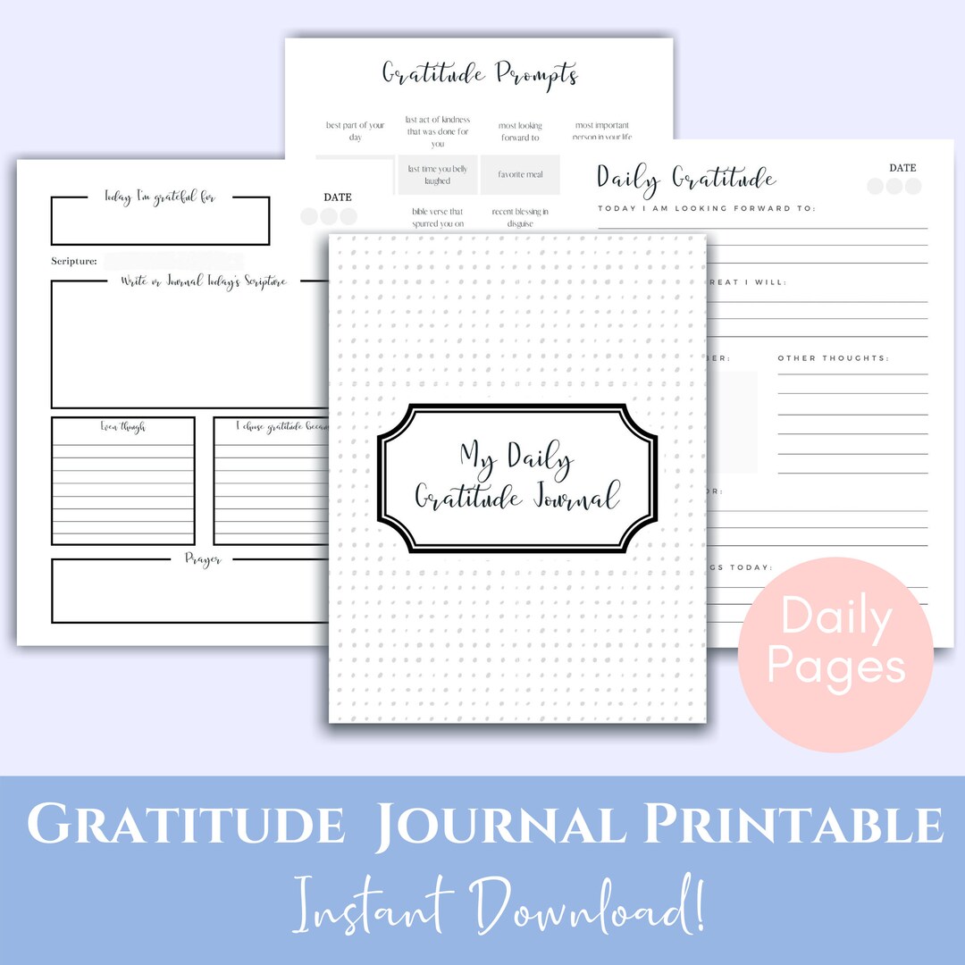 Daily Gratitude Journal | Gratitude Journal Printable | Gratitude ...