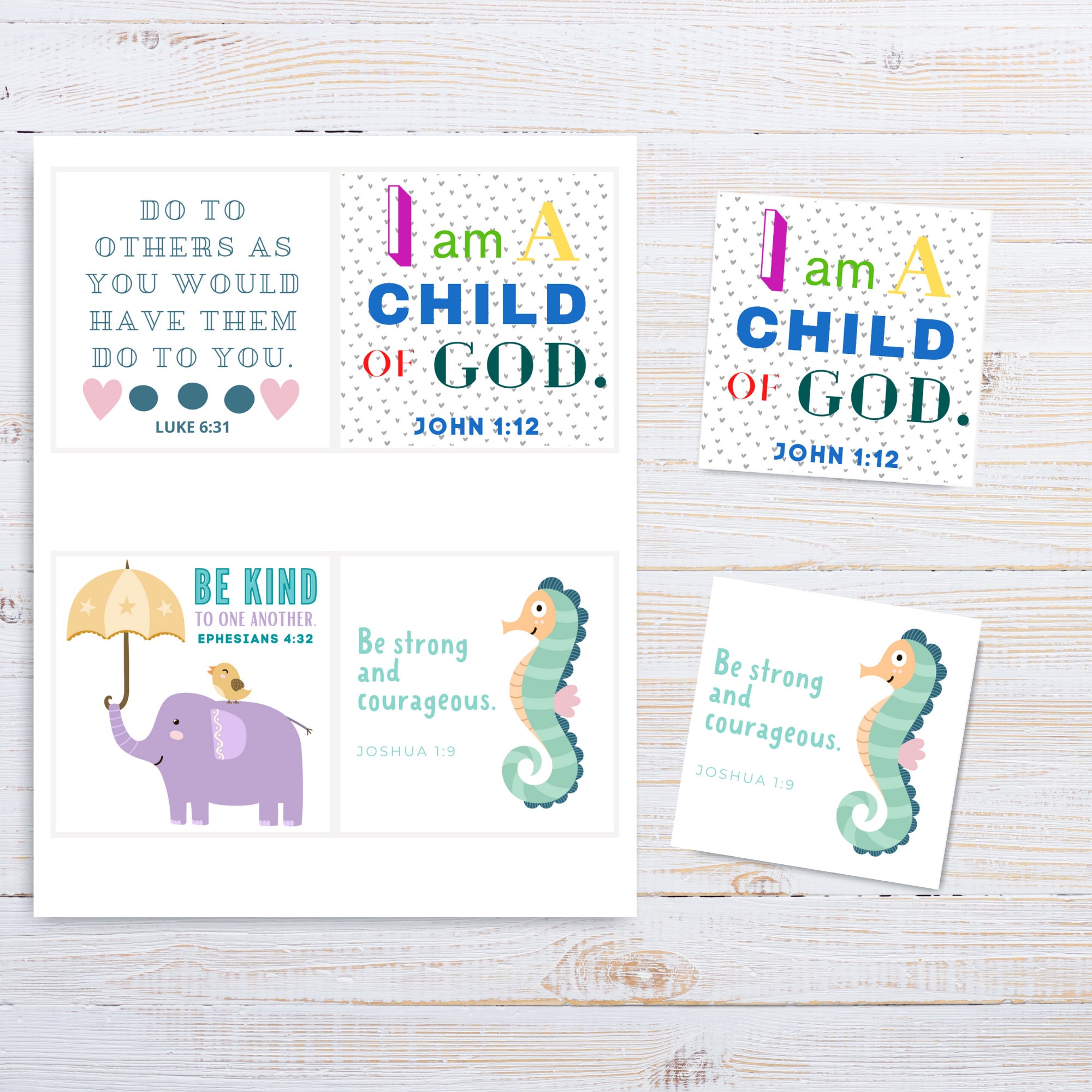 Kids Scripture Cards Children's Bible Verse Memory Cards  Etsy