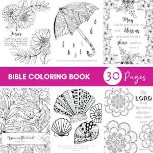 30 Bible Verse Coloring Book | Scripture Adult Coloring Book | Bible Coloring Pages | Bible Verse Coloring Printable 8.5x11