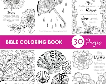 30 Bible Verse Coloring Book | Scripture Adult Coloring Book | Bible Coloring Pages | Bible Verse Coloring Printable 8.5x11