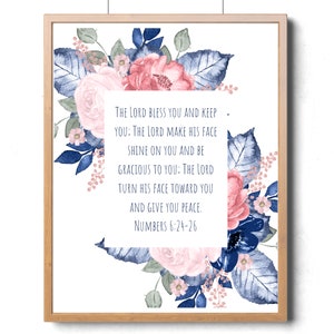Numbers 6 24 Wall Decor, Numbers 6 24 26 Wall Art, Numbers 6 24 Sign, May The Lord Bless You And Keep You Sign, May The Lord Bless You Print