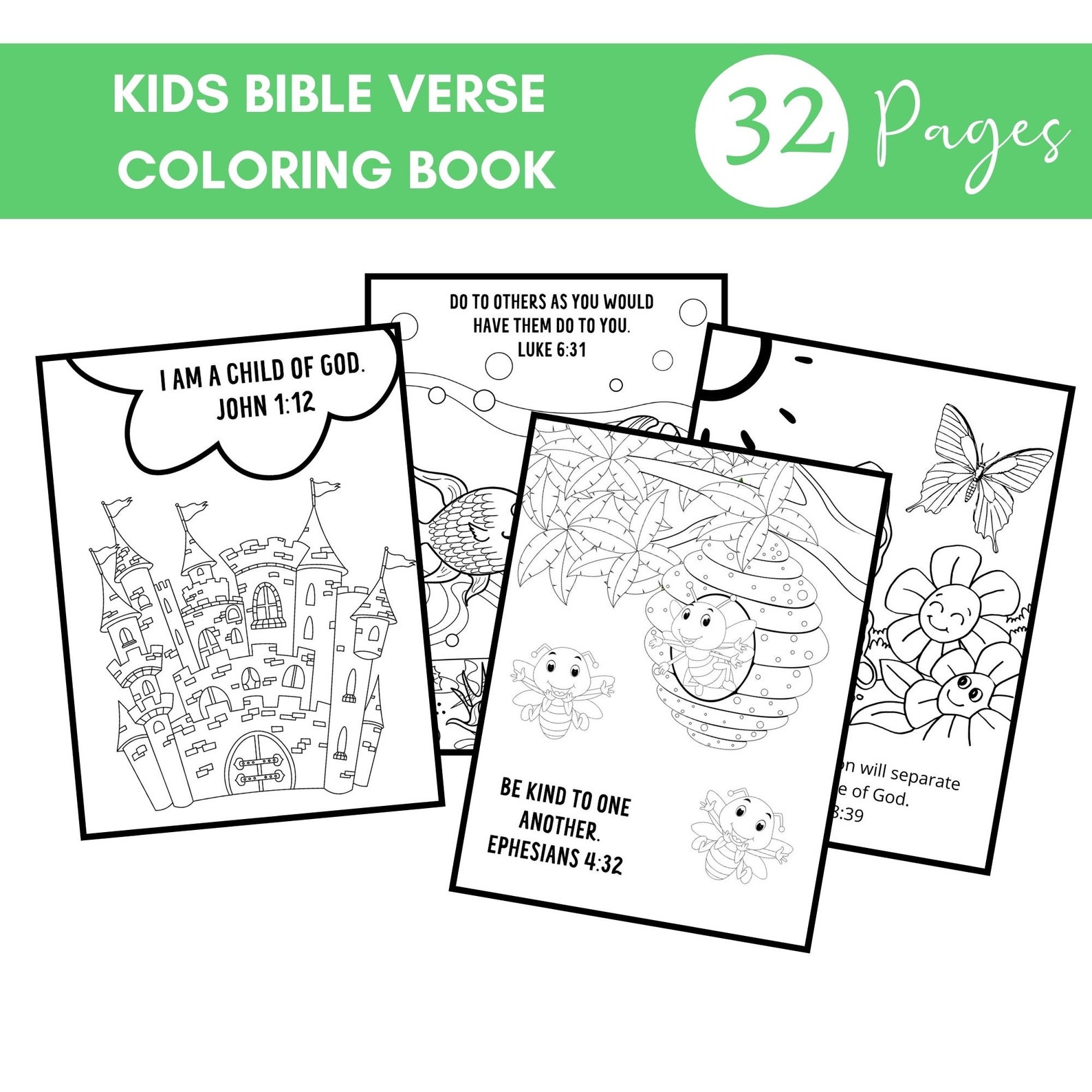 Kids Bible Verse Coloring Pages, Kids Bible Verse Coloring Book, Bible