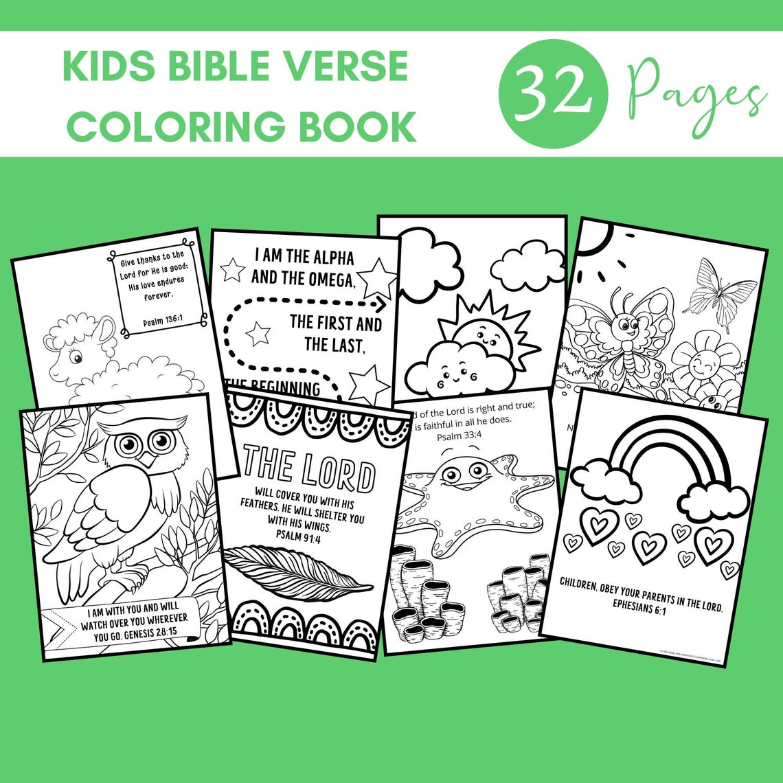 Kids Bible Verse Coloring Pages Kids Bible Verse Coloring - Etsy