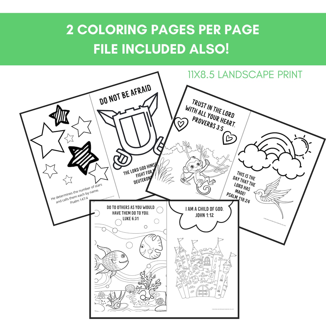 Kids Bible Verse Coloring Pages, Kids Bible Verse Coloring Book, Bible ...