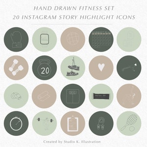 20 Fitness Instagram Story Highlight Icons Hand-drawn - Etsy