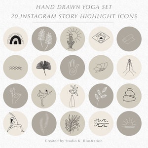20 Yoga Instagram Story Highlight Icons and Social Media Covers Perfect ...