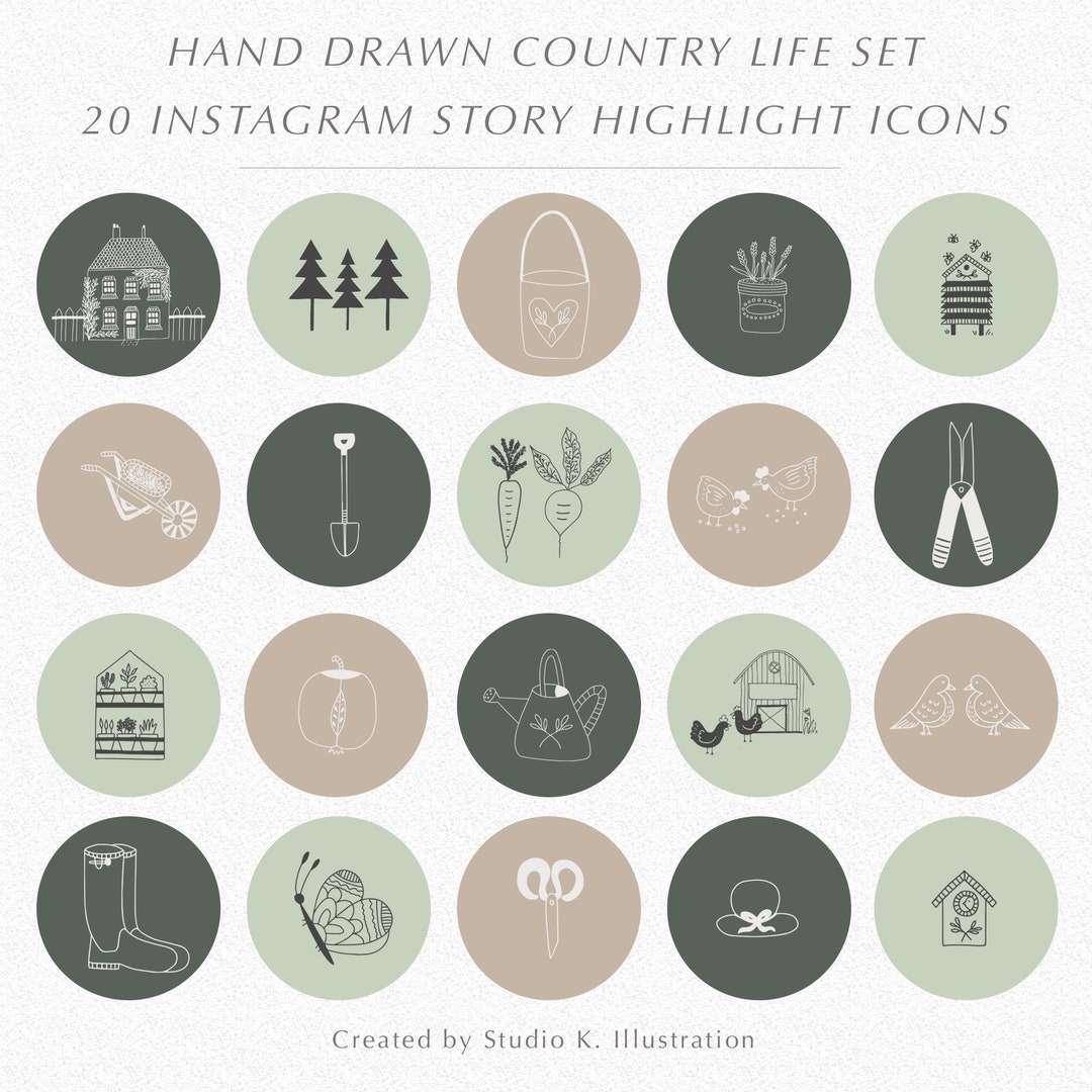 20 Country Life/outdoors/gardening Instagram Story/ Highlight Icons ...