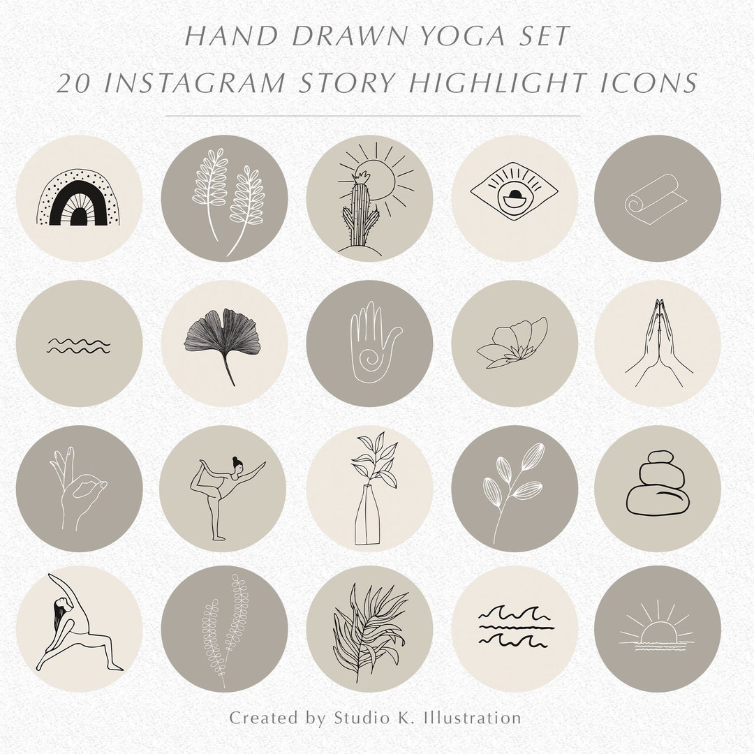 20 Yoga Instagram Story Highlight Icons and Social Media Covers Perfect ...