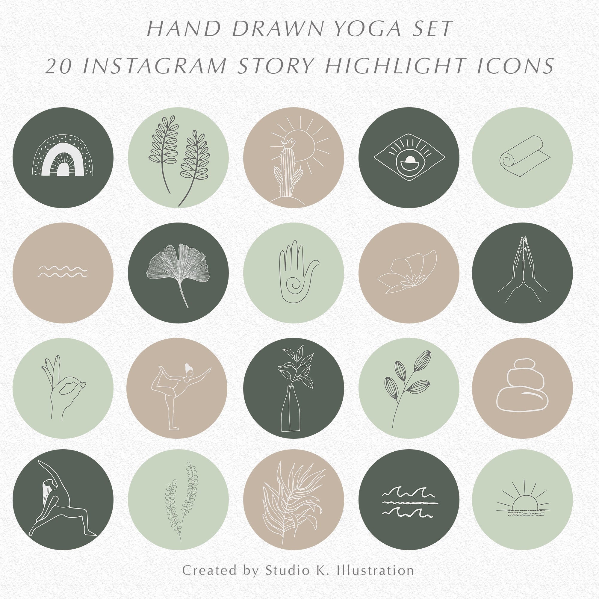 20 Yoga Instagram Story Highlight Icons and Social Media - Etsy