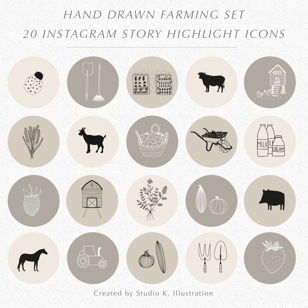 20 Farming/outdoors/gardening Instagram Story Icons (Instant Download ...