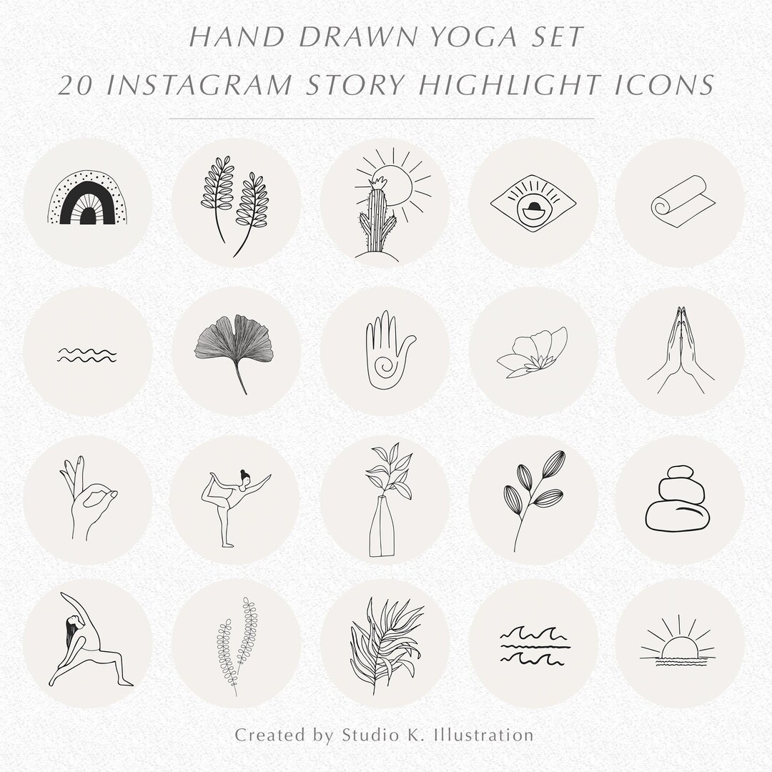 20 Neutral Yoga Instagram Story Highlight Icons and Social - Etsy