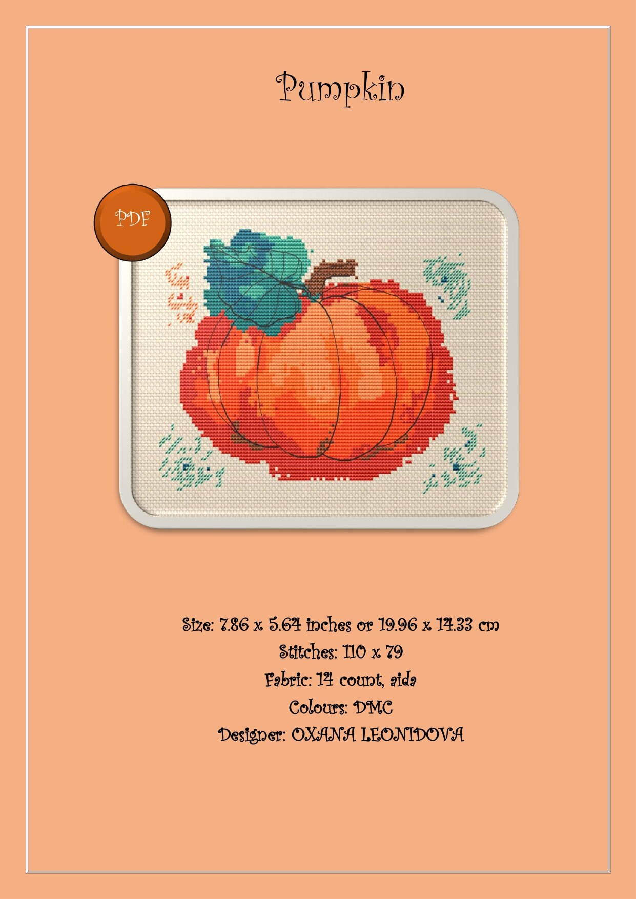 A pumpkin cross stitch pattern  crossstitchclub