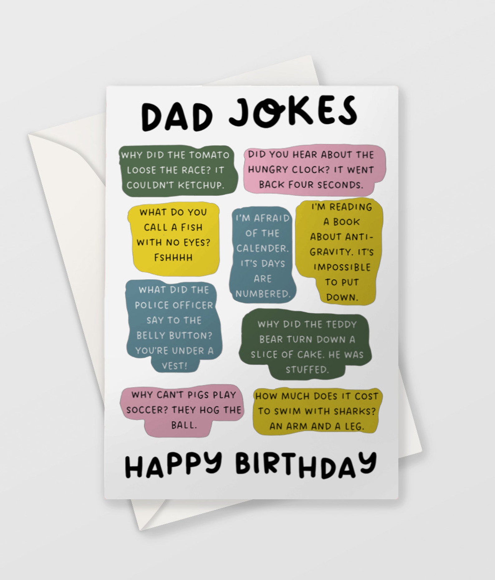 Funny Dad Jokes Birthday Card A5 Size With Envelope Humorous Dad Card 
