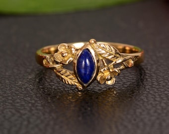 Lapis lazuli Ring, Woman Ring, Handmade Ring, Vintage Ring, Unique Ring, Boho Ring, Wedding Ring, Anniversary Ring, Valentine&#39;s Day Gift