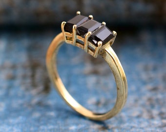 Anillo de ónix negro, anillos de oro para mujeres, anillo de piedras preciosas, anillo llamativo, anillo minimalista, regalo para ella, anillo de compromiso, anillo de bodas, anillos