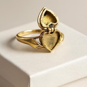 Heart Poison Ring, Couple Ring, Statement Box Ring, Locker Ring, Purpose Ring, Promise Ring, Beautiful Poison Box Ring, Ethnic Box Ring
