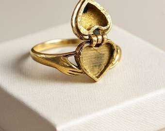 Heart Poison Ring, Couple Ring, Statement Box Ring, Locker Ring, Purpose Ring, Promise Ring, Beautiful Poison Box Ring, Ethnic Box Ring