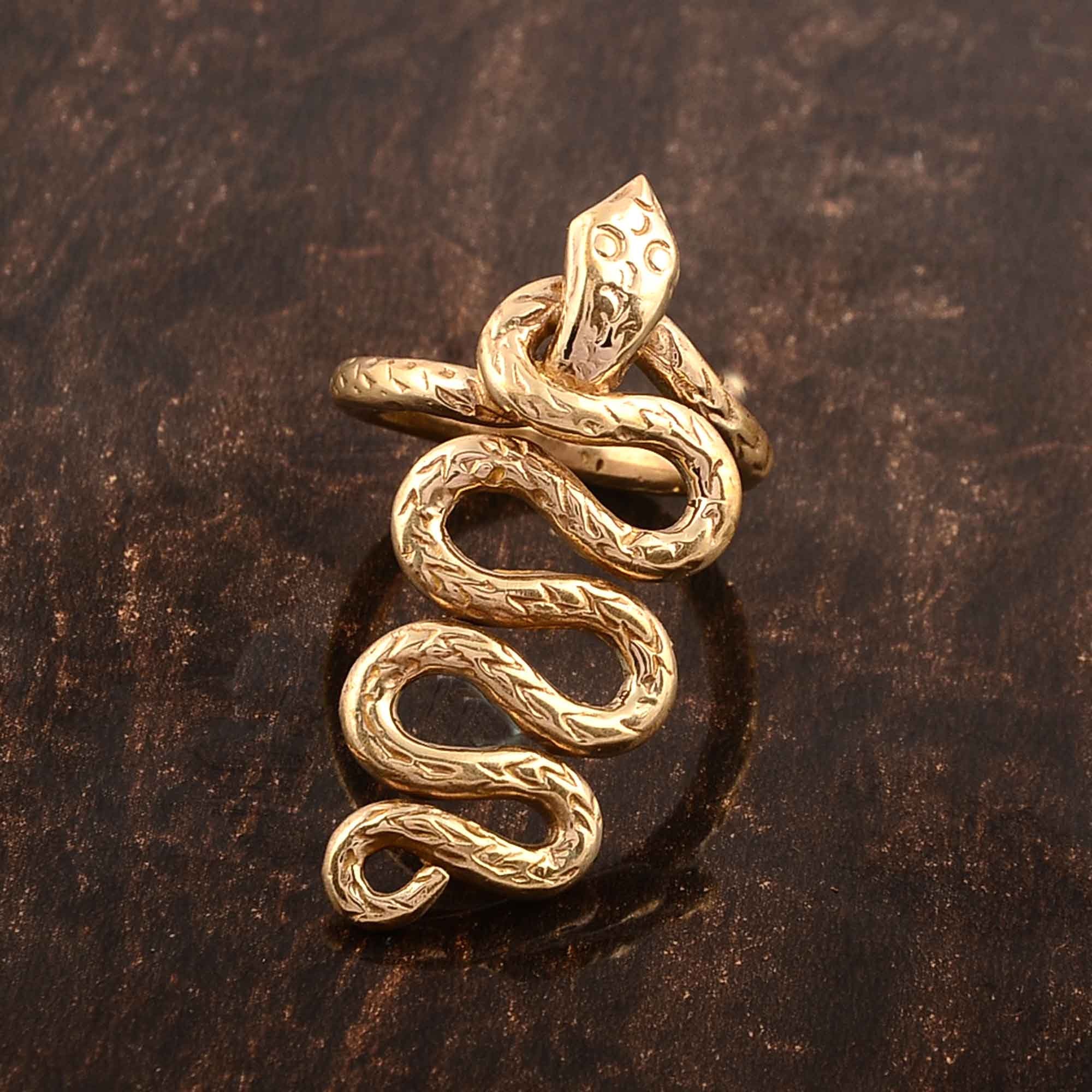 Brass Snake Ring Serpent Ring Cobra Ring Reptile Brass Etsy