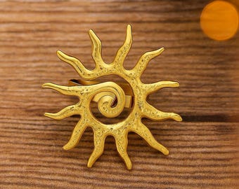 Gold Sun Ring for Women, Boho Sunburst Statement Ring, Celestial Jewelry, Adjustable Festival Ring, Unique Gold Tone Ring, Gift for Her