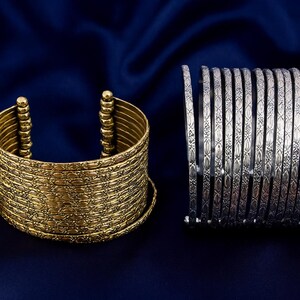 Handmade Brass Cuff Bracelet: Boho Tribal Embossed Adjustable Bangle