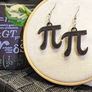 Pi Earrings, Lightweight, Geeky, Nerdy Earrings