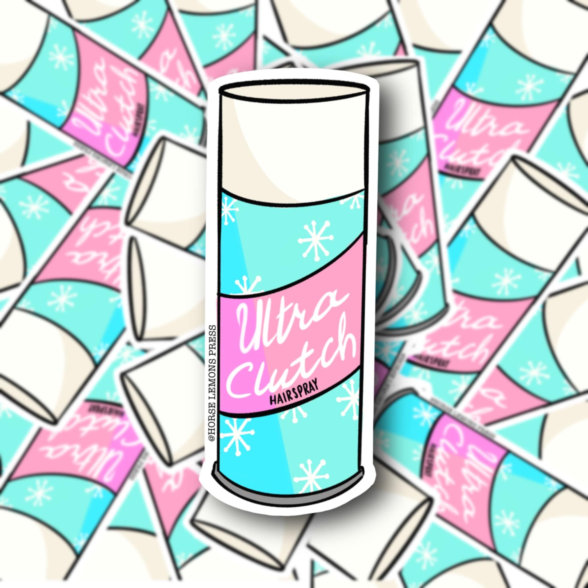 Ultraclutch Hairspray weatherproof vinyl sticker based on Etsy
