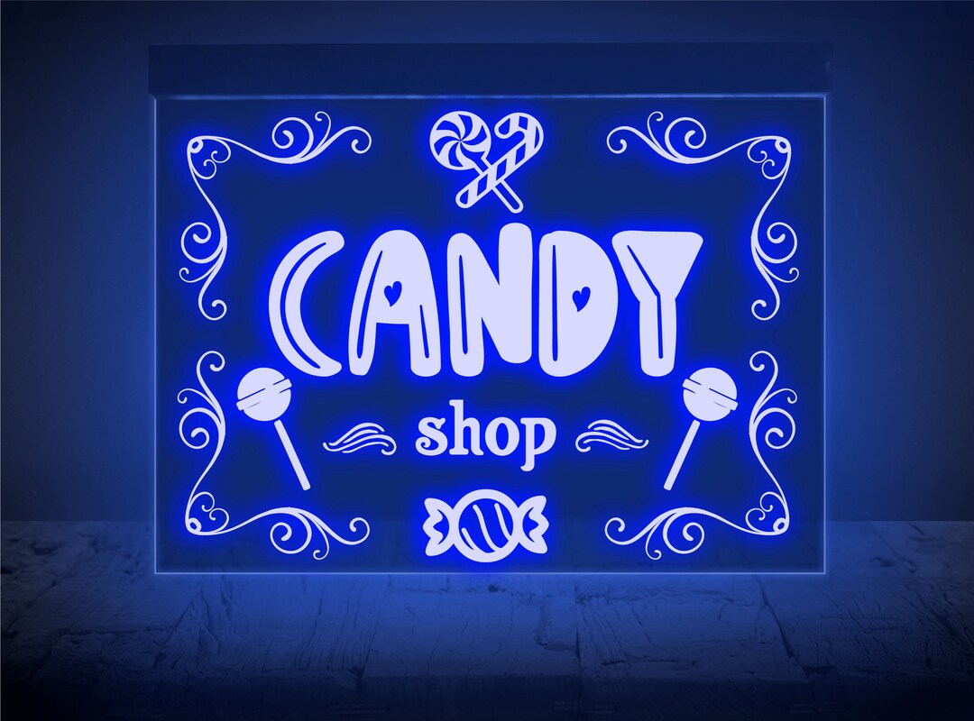 Candy Shop Neon Sign Candy Led Sign Candy Neon Light Candy Etsy