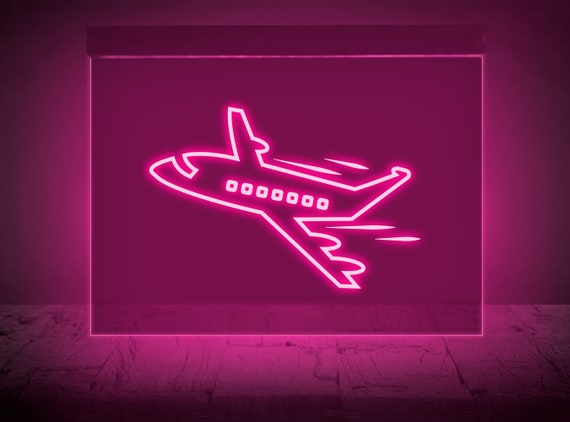 Airplane Neon Sign Airplane Led Sign Airplane Light Sign | Etsy