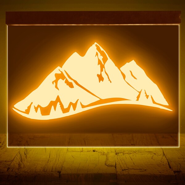 Light up Mountain Art Etsy