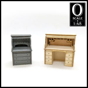 1:48 Scale Roll Top Desk Kit Set (unpainted wood)