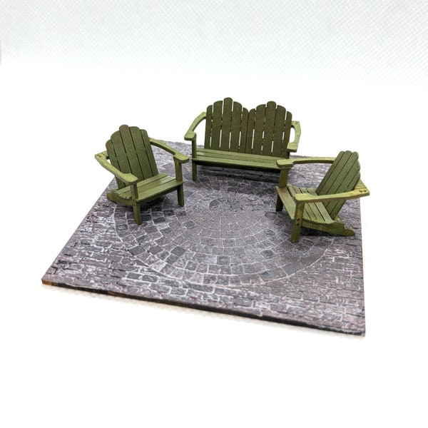 1:48 Scale Adirondack Chair Kit Set (unpainted wood kits)