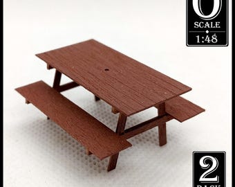 1:48 Scale "A" Frame Picnic Bench Kit x2 (unpainted wood)