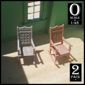 1:48 Scale Rocking Chair x2 (unpainted resin)