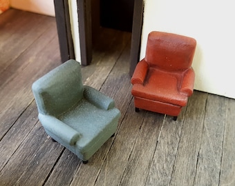 1:48 Scale 1920's Mohair Chair x2 (unpainted resin)