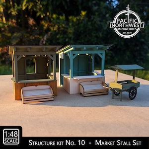 1:48 Scale Building Kit &quot;Market Stall Set&quot; (unpainted wood)