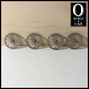 1:48 Scale 1800&#39;s 24&quot; Wagon Wheel Set x4 (unpainted resin)