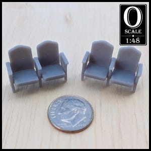 1:48 Scale 1920&#39;s Double Theater Seats x2 (unpainted resin)