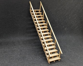 1:48 scale 48" width staircase kit (unpainted wood)