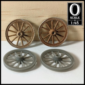 1:48 Scale 1800&#39;s 36&quot; Wagon Wheels x4 (unpainted resin)